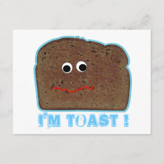 Je suis toast ! parodie carte postale humoristique