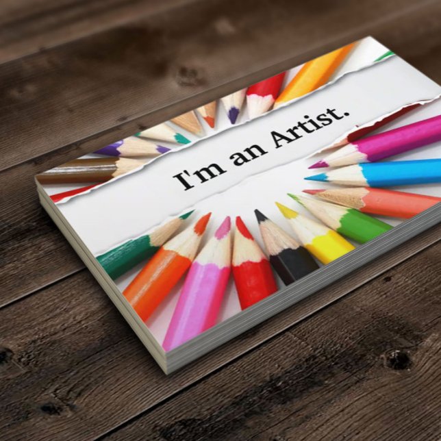 Je suis un artiste carte de visite de crayons coul (Créateur téléchargé)