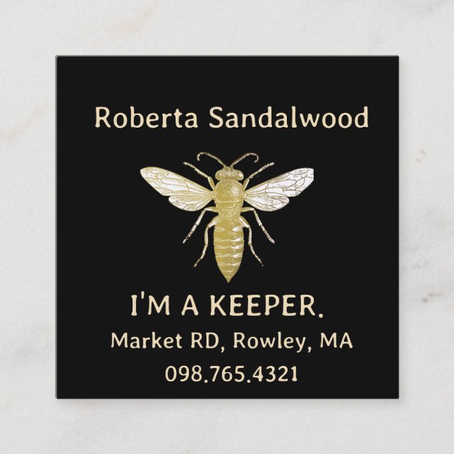 Je suis un Carte de visite d'abeilles (Devant)