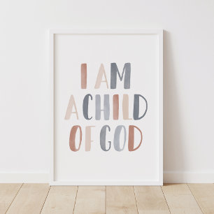 Je suis un enfant de Dieu Décoration de chambre po