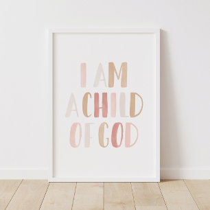 Je suis un enfant de Dieu Décoration de chambre po