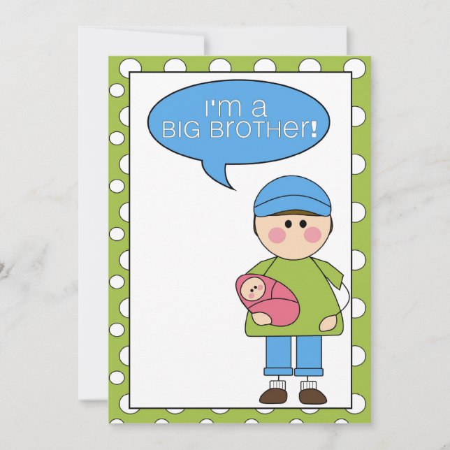 je suis un grand frère (petite fille) faire-part (Devant)