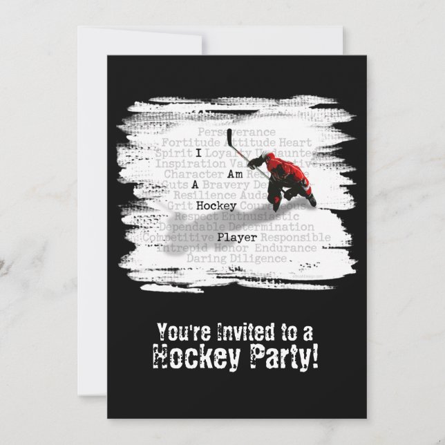 Je suis un joueur de hockey Invitation (Devant)