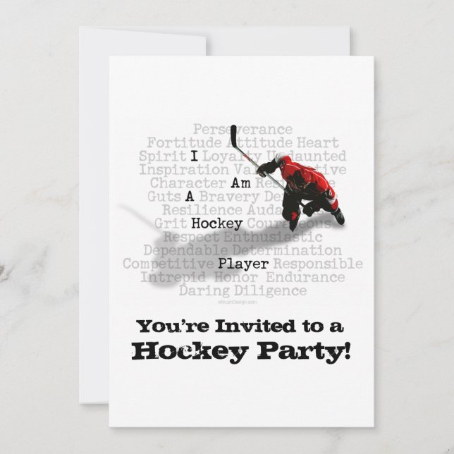 Je suis un joueur de hockey Invitation (Devant)