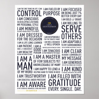 Je Suis Un Poster De Manifeste De Gentleman (Blanc