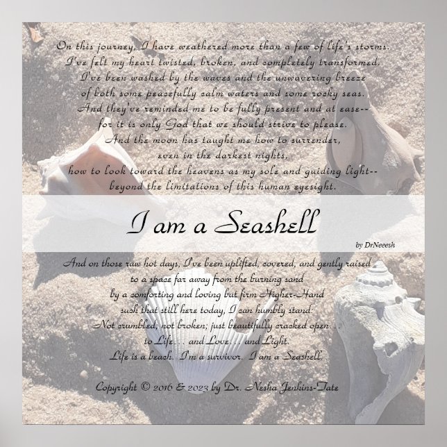 Je suis un Poster Seashell 24x24Matte ou Digital v (Devant)