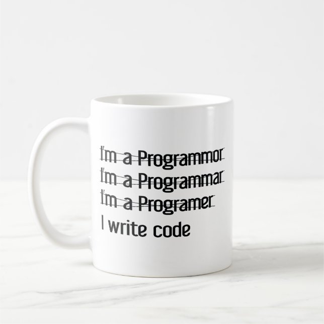 Je suis un programmeur. J'Écris Du Café Mug (Gauche)