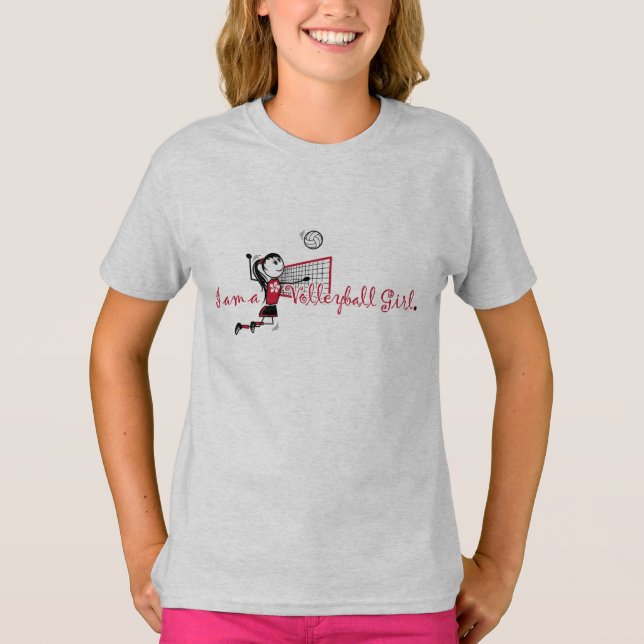 " Je suis un VOLLEYBALL" T-shirt fille (Devant)