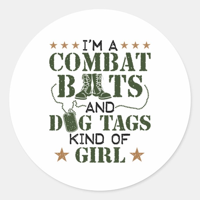 Je suis une botte de combat et des étiquettes de c (Devant)