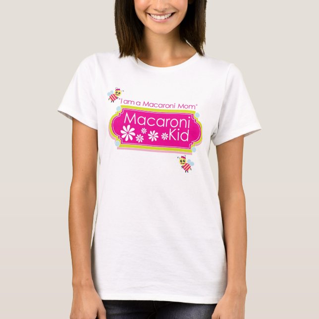 "Je suis une maman Macaroni" T-shirt à manches lon (Devant)