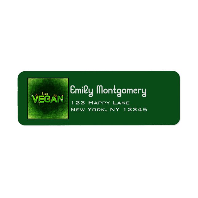 Je Suis Vegan Écrit Avec Une Texture De Nature Gra (Devant)