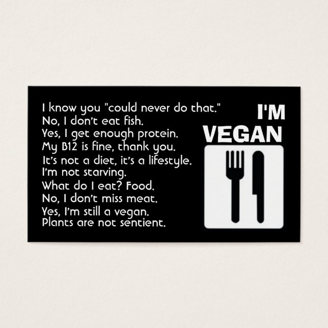 Je suis Vegan : Réponses (Devant)