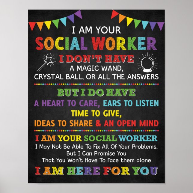 Je Suis Votre École Poster Des Travailleurs Sociau (Devant)