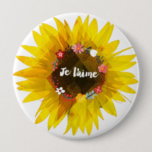 Je T’aime 4 Inch Round Button