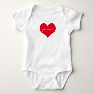 Je t’aime I love you in French I Heart Baby Bodysuit