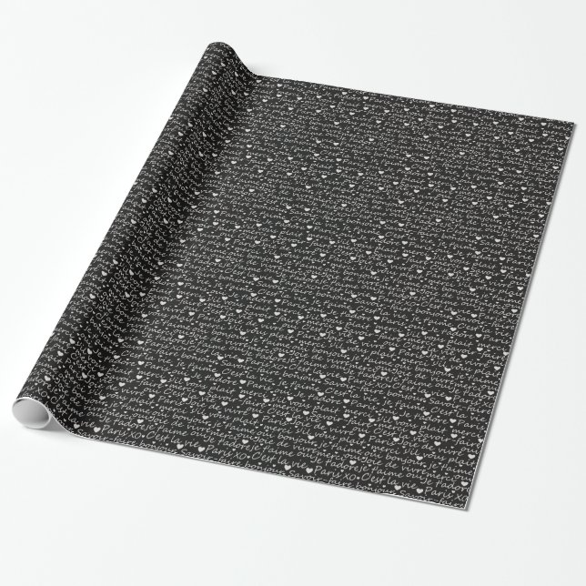 Je t’aime wrapping paper (Unrolled)