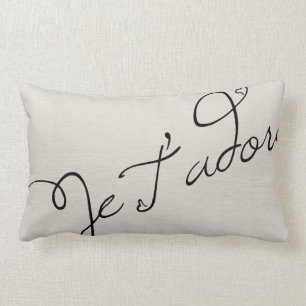 Je T'adore French for I Adore You Lumbar Pillow