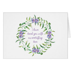 Je t'ai aimé Purple flower Parakaleo carte de note