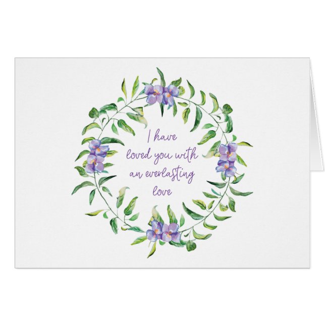 Je t'ai aimé Purple flower Parakaleo carte de note (Devant Horizontal)