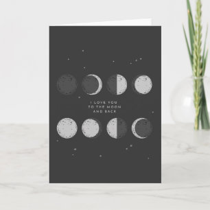 Je T'Aime À La Carte De Voeux Lune Et Retour