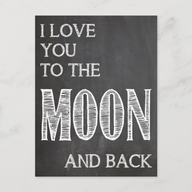 Je t'aime à la lune et à la carte postale arrière (Devant)