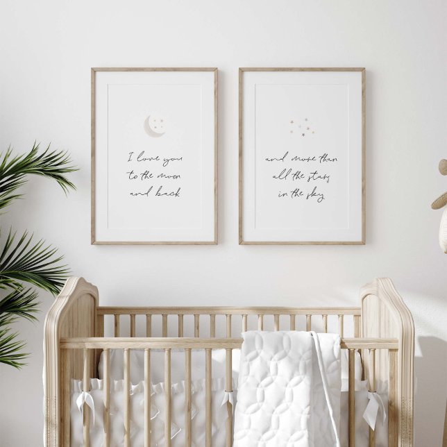 Je t'aime à la lune et à l'arrière-plan de 2 tirag (Créateur téléchargé)