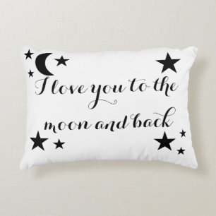 Je t'aime à la lune et au coussin arrière d'acce