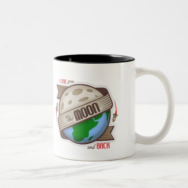 Je t'aime à la lune et au dos - tasse (Droit)