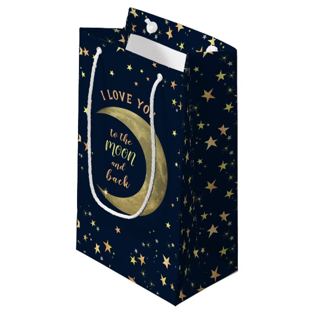 Je t'aime à la Lune et le sac cadeau dos (Devant Angle)