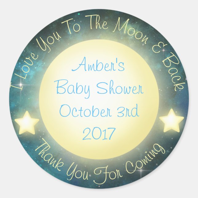 Je t'aime à la Lune et Stickers sac arrière (Devant)