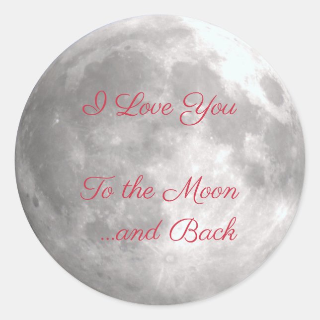 Je t'aime à la Lune Stickers ronds (Devant)