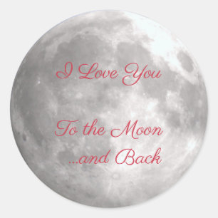 Je t'aime à la Lune Stickers ronds