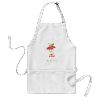 "je t'aime au coeur" tablier de cuisine pomme