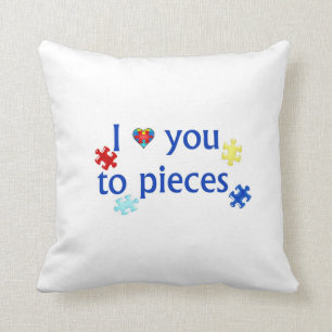 Je t'aime au coussin de morceau de puzzle