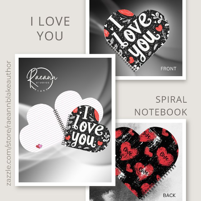 Je T'Aime Carnet Spiral En Forme De Coeur (Créateur téléchargé)