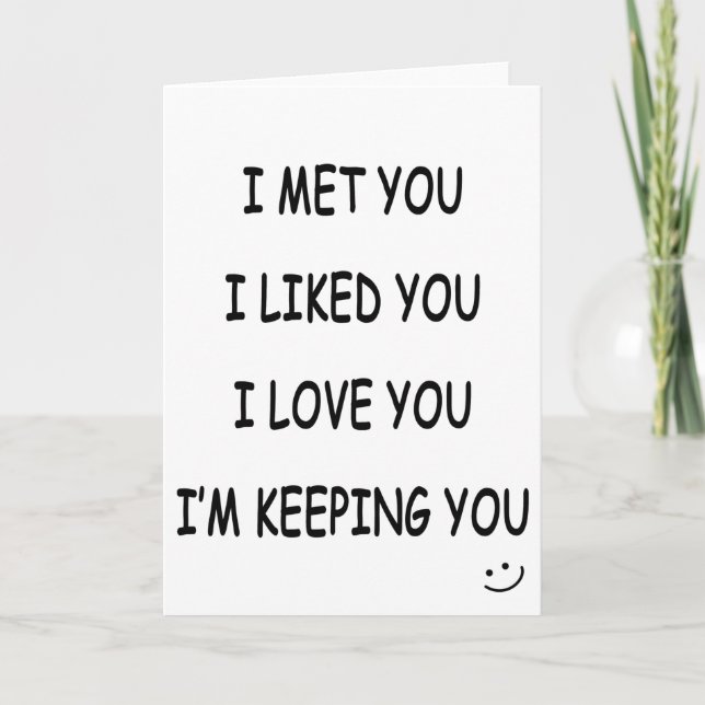 Je T'Aime Carte Anniversaire Pour Elle & Pour Lui (Devant)