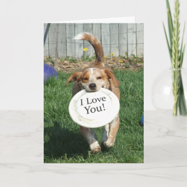 Je t'aime Carte de voeux Chien (Devant)
