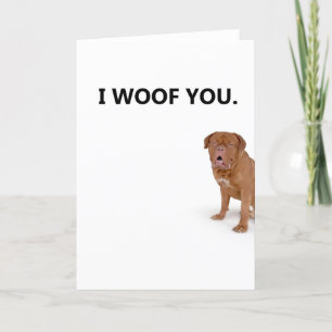 Je t'aime carte de voeux de chien