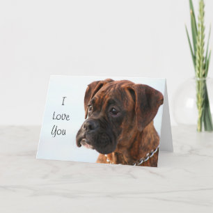 Je t'aime carte de voeux de chien de boxeur