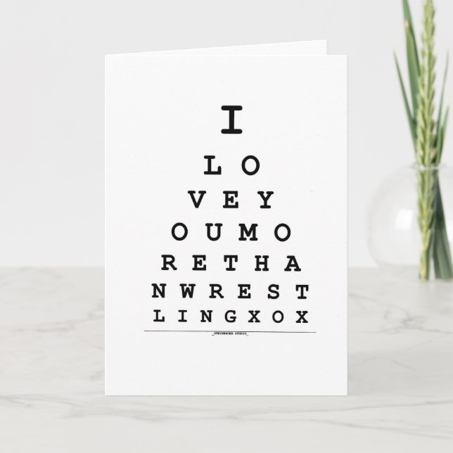 Je t'aime carte du jour de valentine de lutte (Devant)