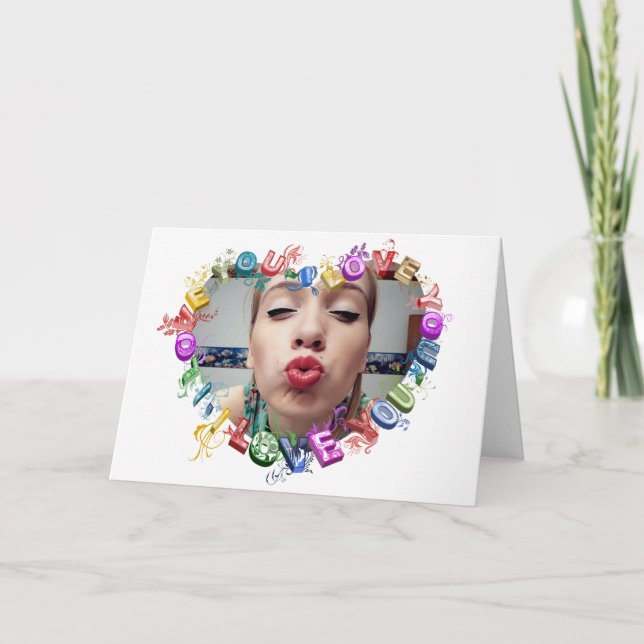Je t'aime cartes de voeux faites sur commande (Devant)