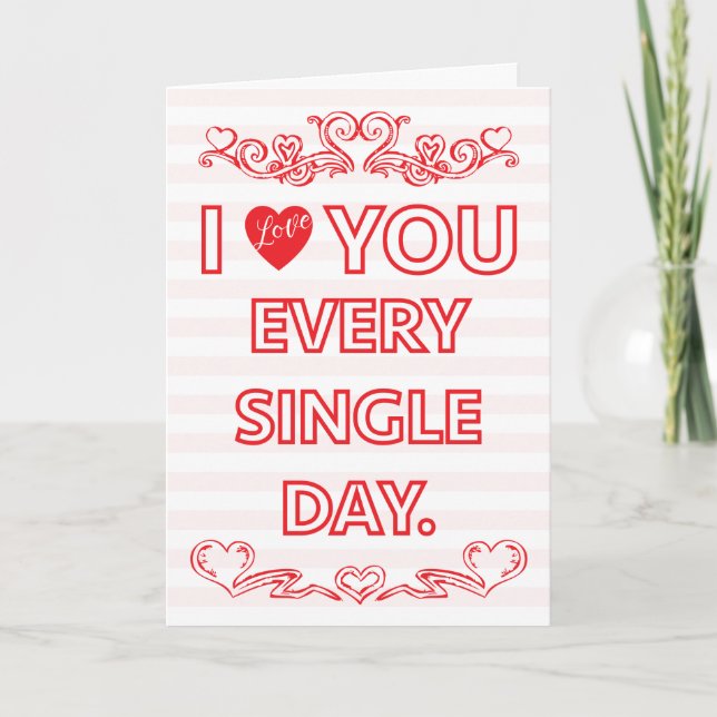 Je t'aime chaque jour la carte de Saint Valentin (Devant)