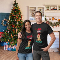 Je T'Aime Cher Reindeer Santa Hat T-Shirt