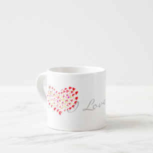 Je t'aime Coeur Rouge Date Espresso Coffee Mug Cup