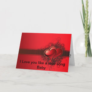 Je t'aime comme une carte de Valentine de bébé de