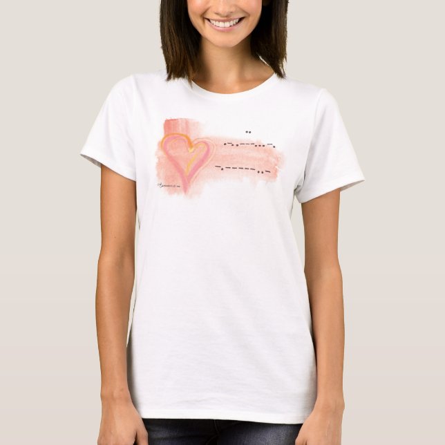"JE T'AIME" dans le T-shirt de code Morse (femmes (Devant)