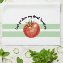 Je t'aime des tomates de ma tête Serviettes de cui