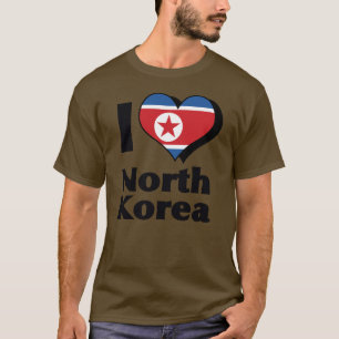 Je T'aime Drapeau de la Corée du Nord T-Shirt