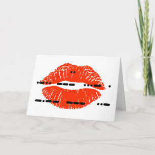 Je t'aime en code Morse avec carte empreinte de ro