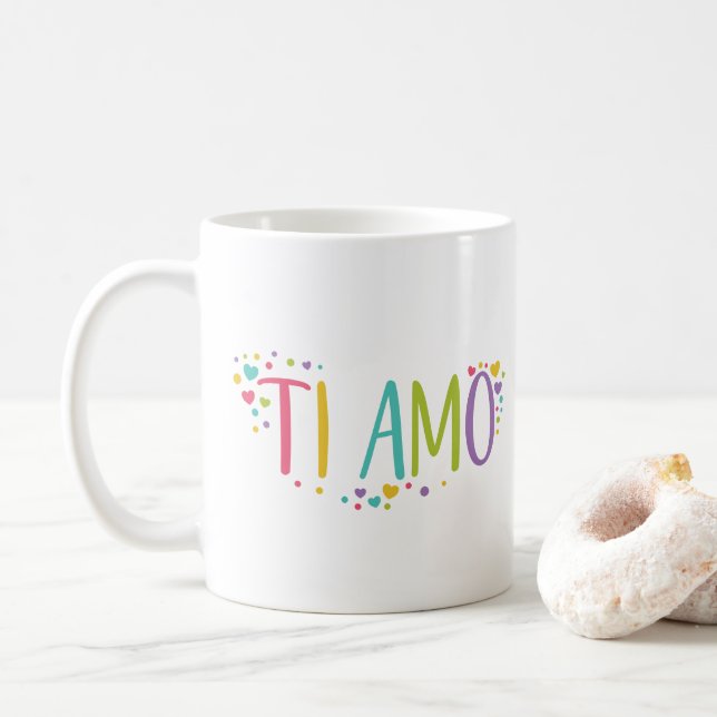 Je t'aime en italien, Ti Amo Coffee Mug (Avec donut)